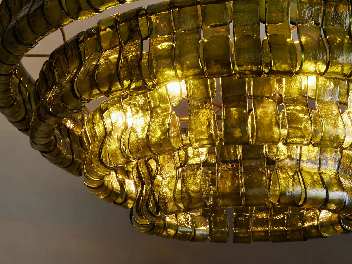 Amor 4-Tier Ghiaccio Glass Round Chandelier 36"