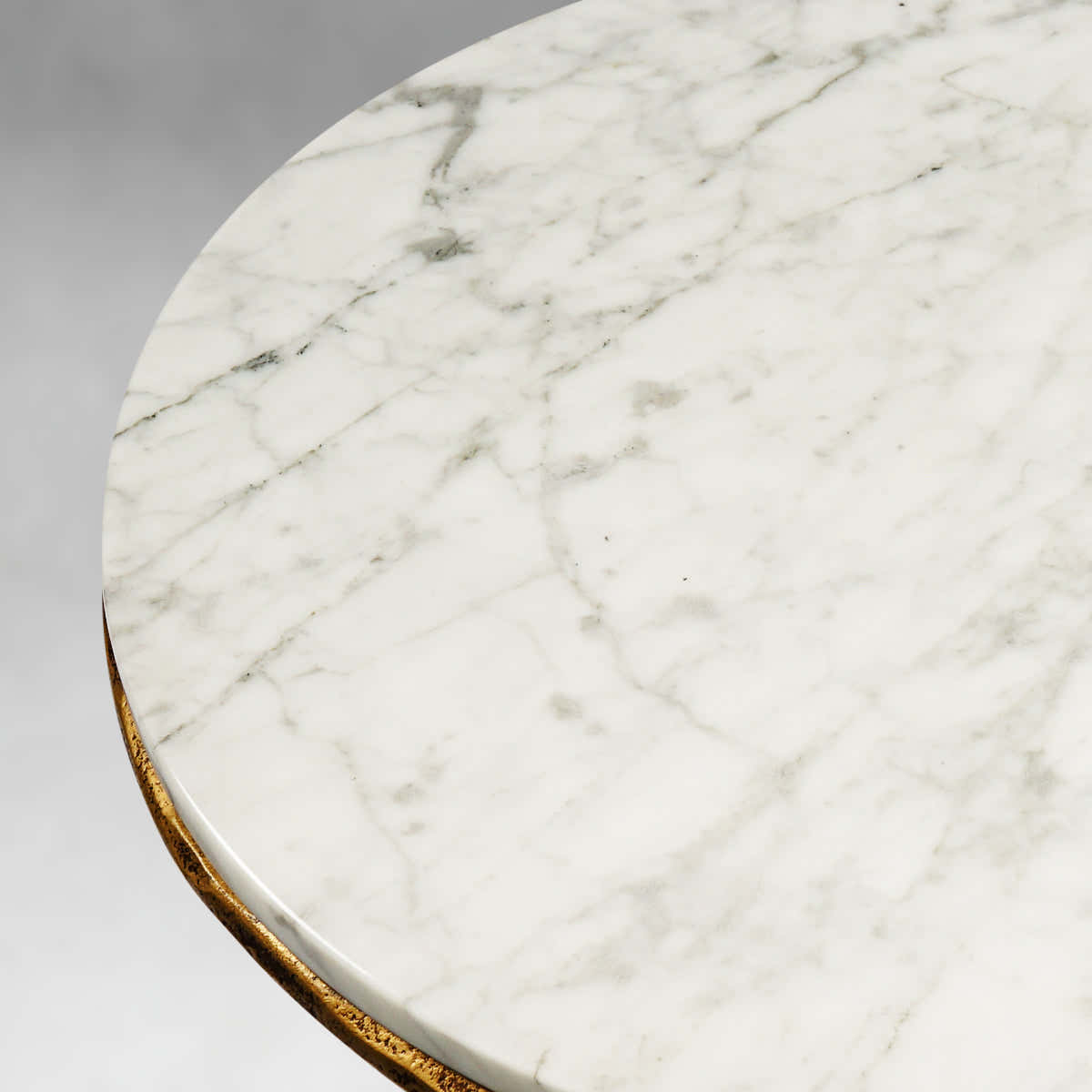 Hand-Forged Metal Marble Round Side Table 3 Leg 24"D