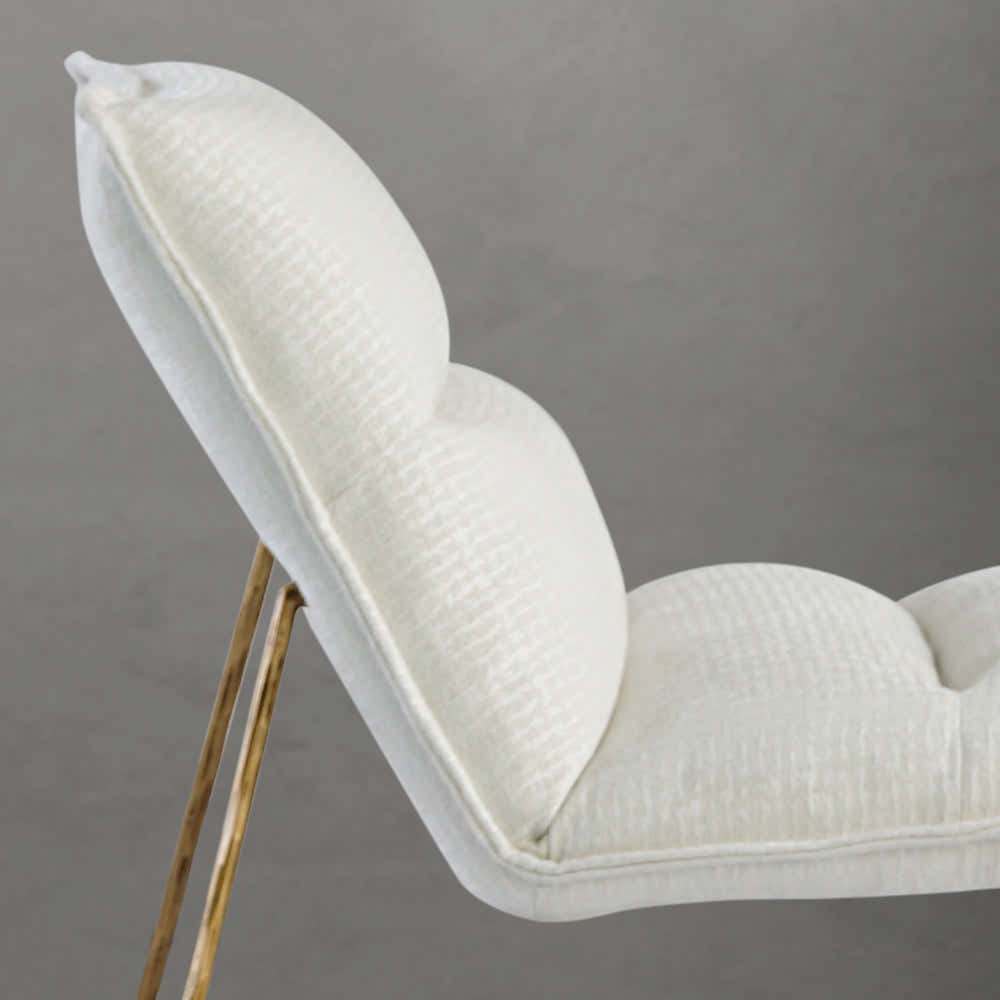 Hand-Forged Metal Fabric Lounge Chair