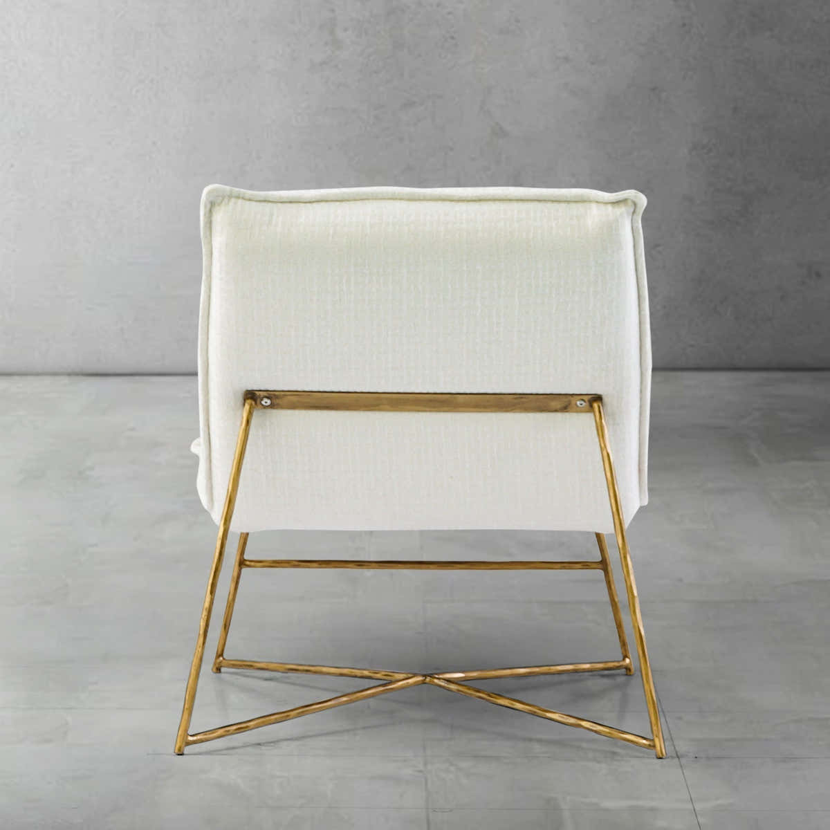 Hand-Forged Metal Fabric Lounge Chair