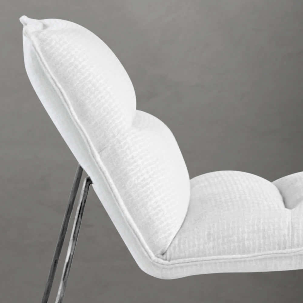 Hand-Forged Metal Fabric Lounge Chair