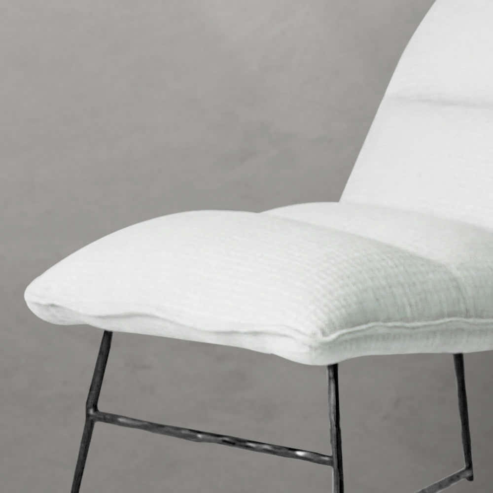Hand-Forged Metal Fabric Lounge Chair
