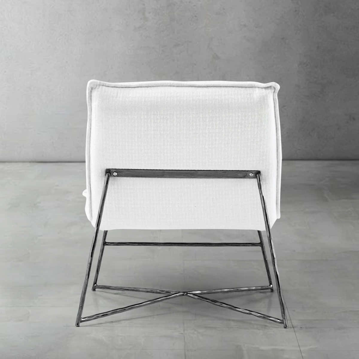 Hand-Forged Metal Fabric Lounge Chair