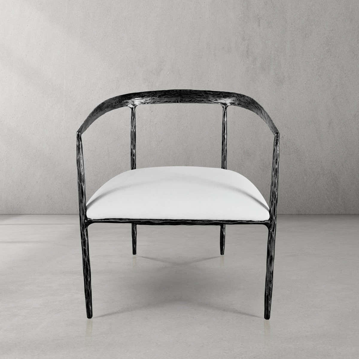Hand-Forged Metal Curved Chair