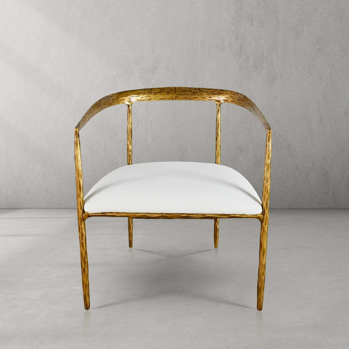 Hand-Forged Metal Curved Chair
