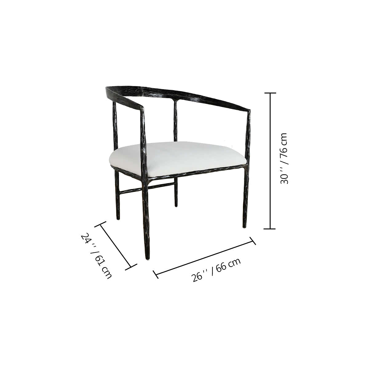 Hand-Forged Metal Curved Chair
