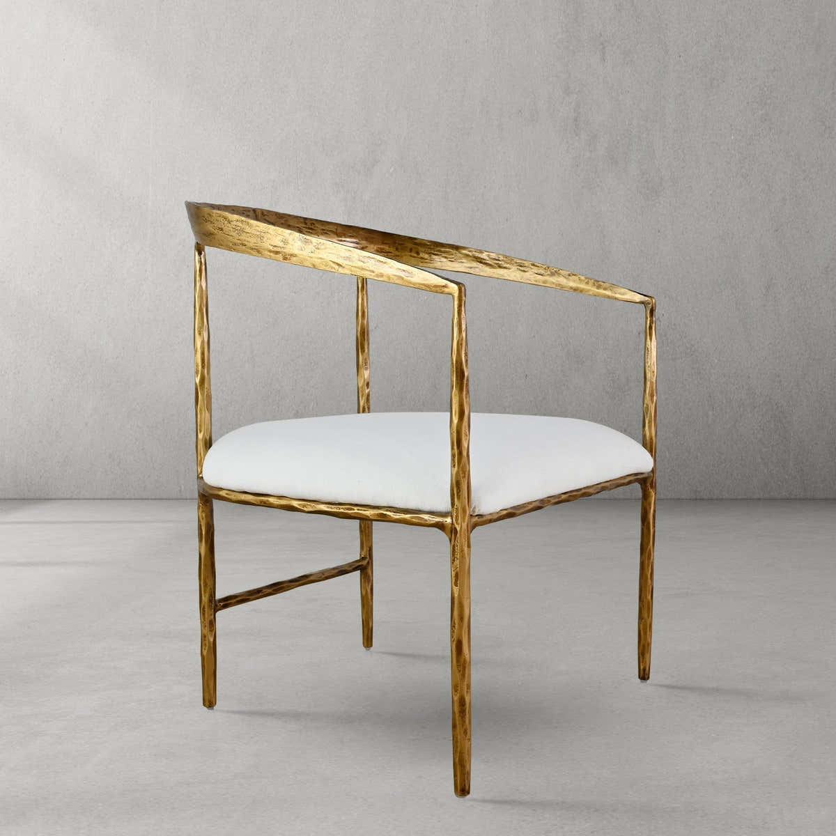 Hand-Forged Metal Curved Chair