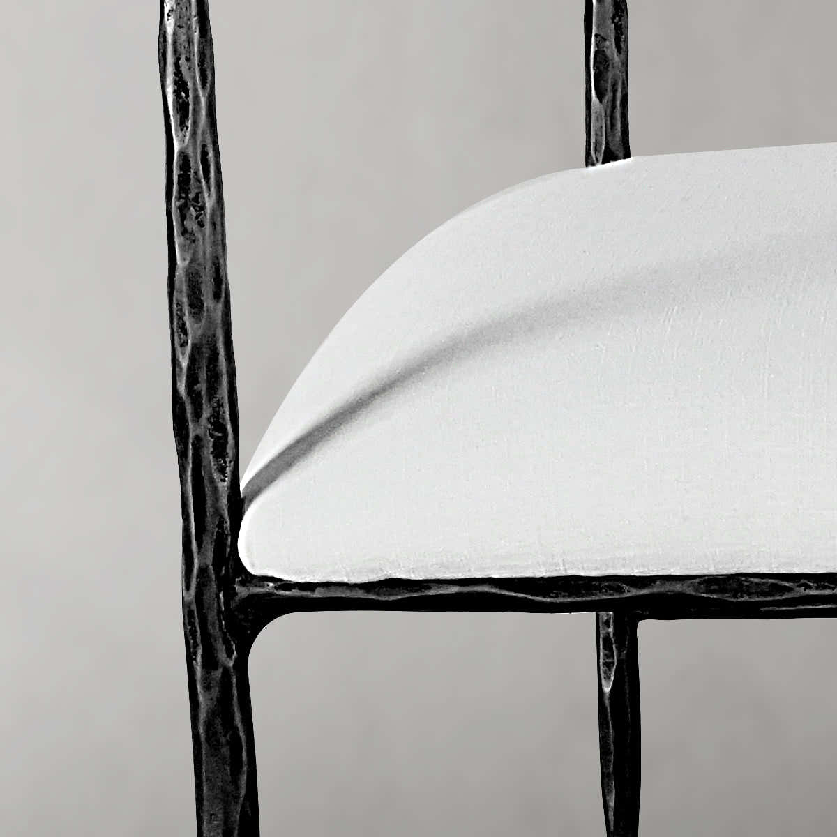 Hand-Forged Metal Curved Chair