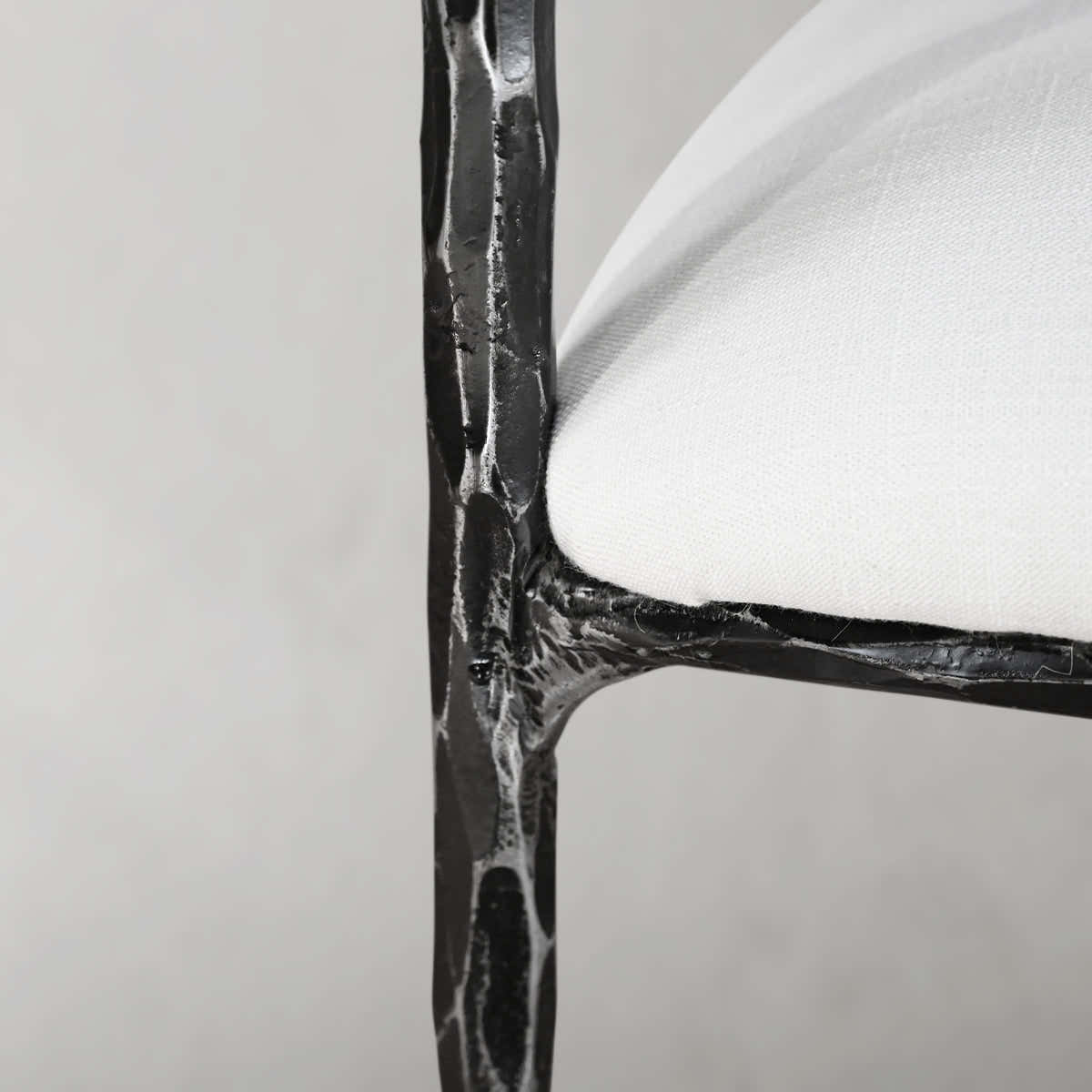 Hand-Forged Metal Curved Chair