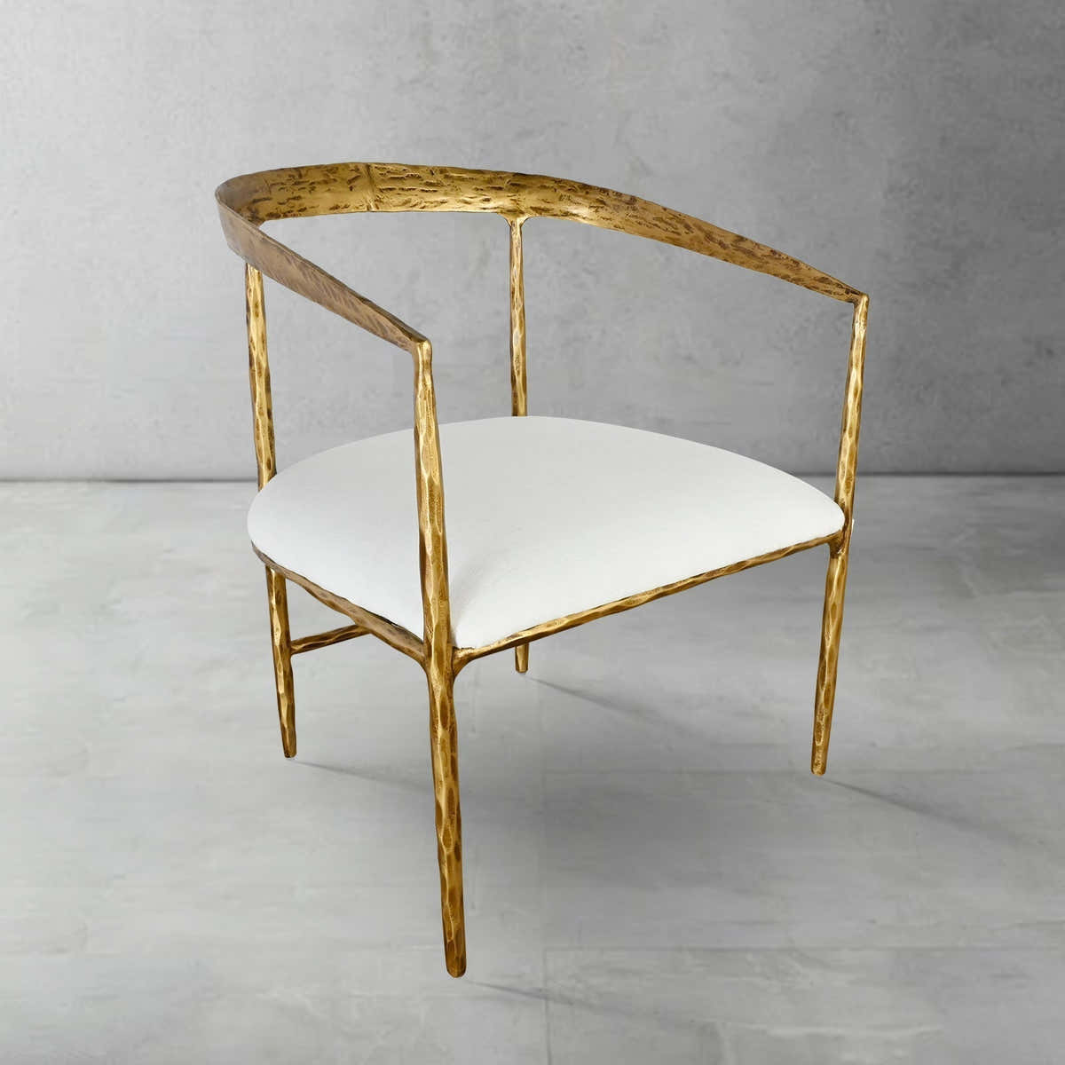 Hand-Forged Metal Curved Chair