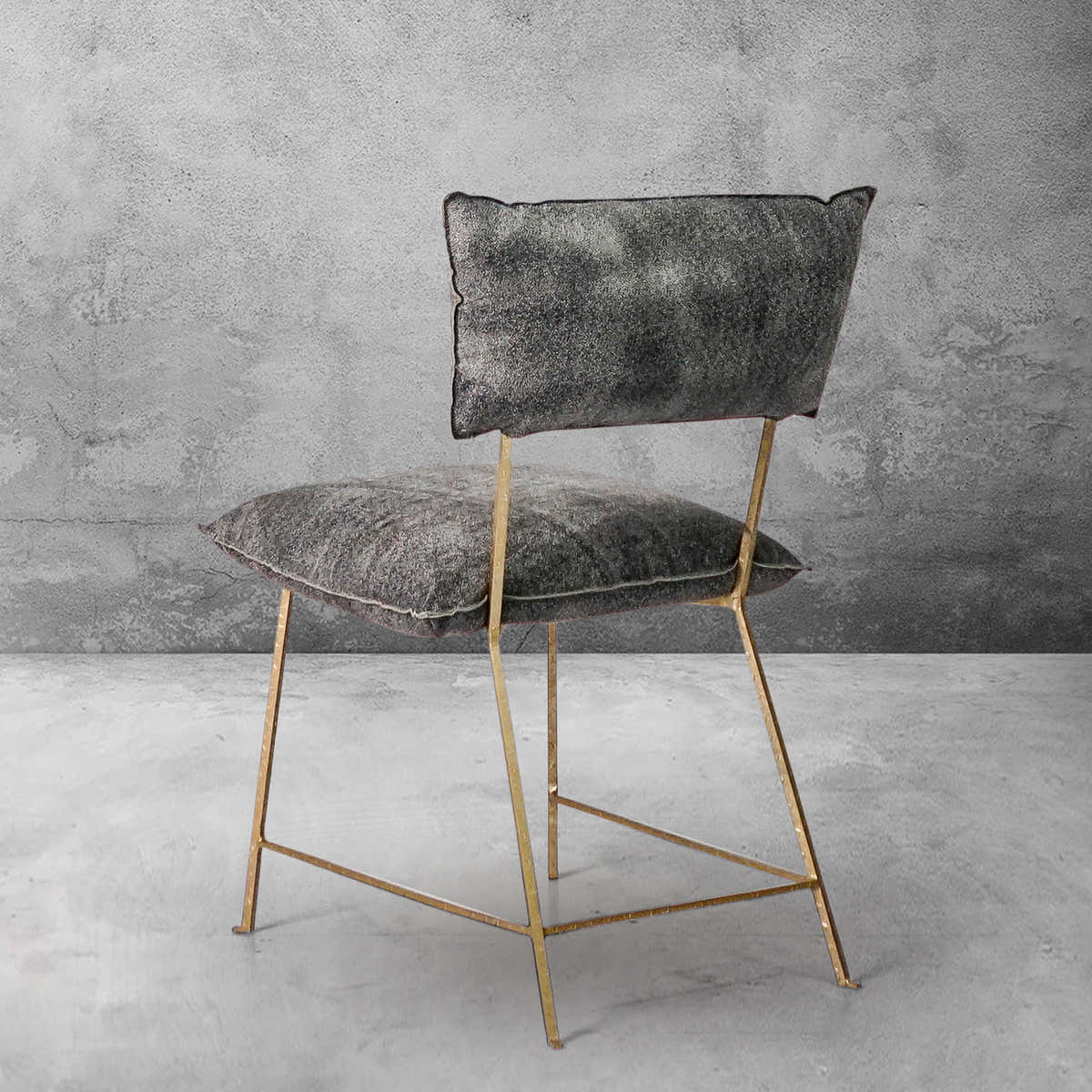 Hand-Forged Metal Cartier Armless Dining Chair