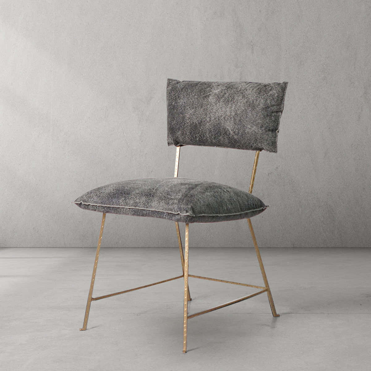 Hand-Forged Metal Cartier Armless Dining Chair