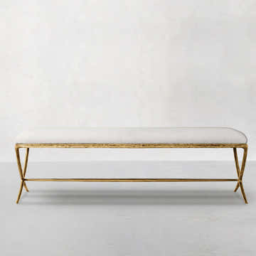 Hand-Forged Metal Alexander X-base Bench