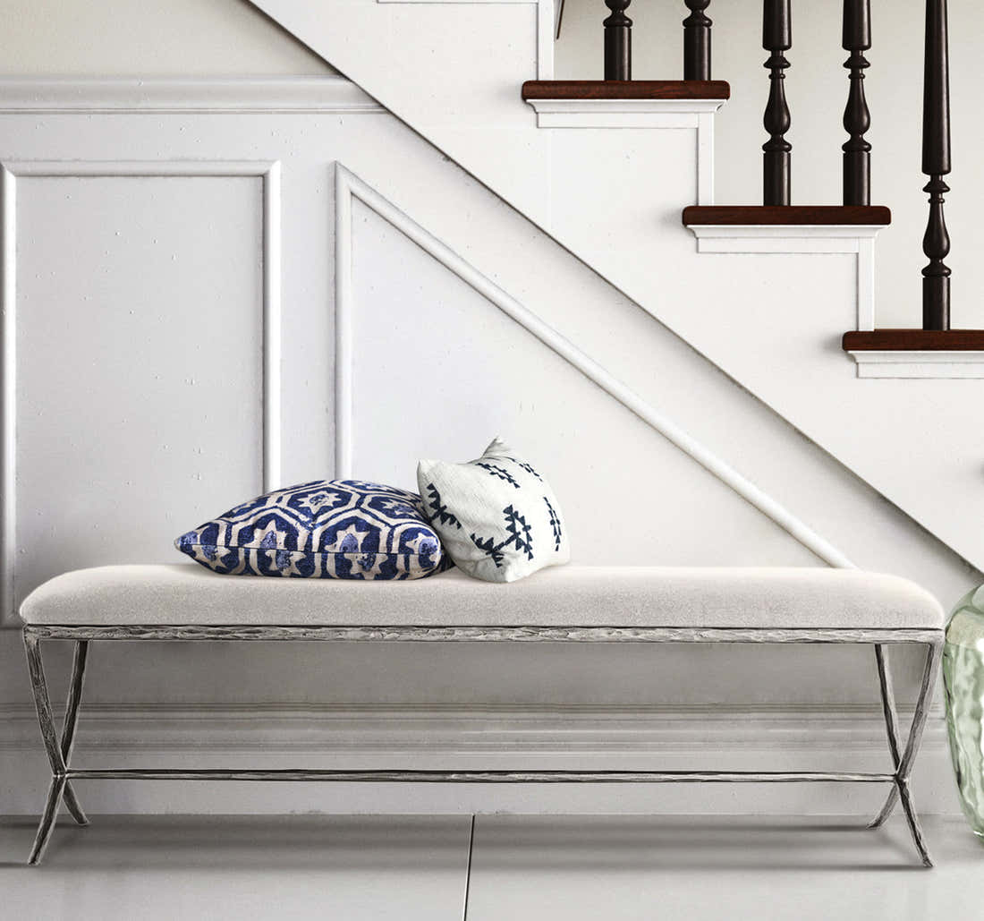 Hand-Forged Metal Alexander X-base Bench