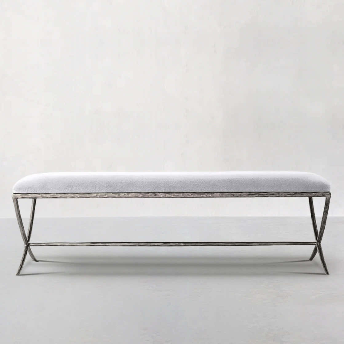 Hand-Forged Metal Alexander X-base Bench