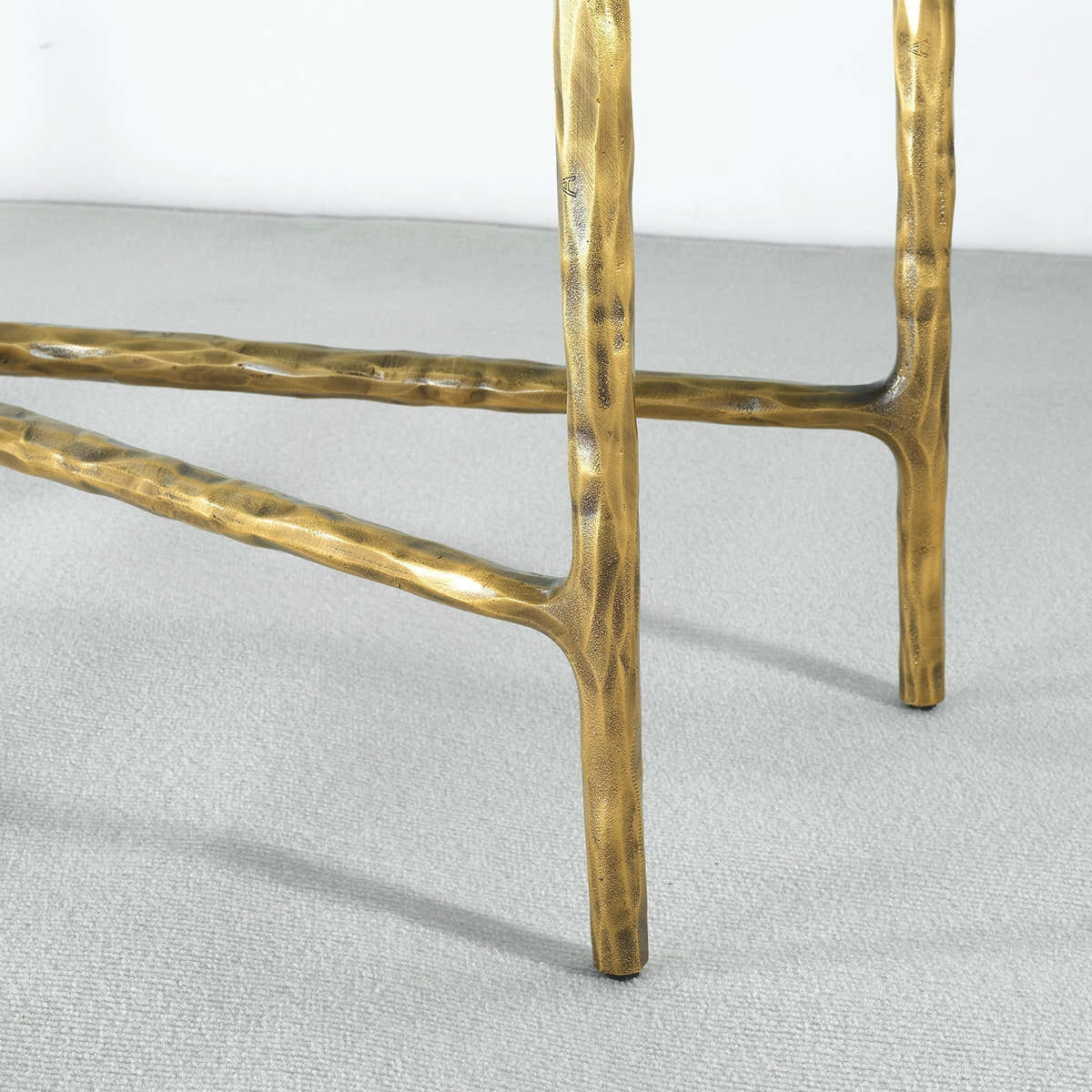 Hand-Forged Metal Rectangle Marble Console Table 60" 72"
