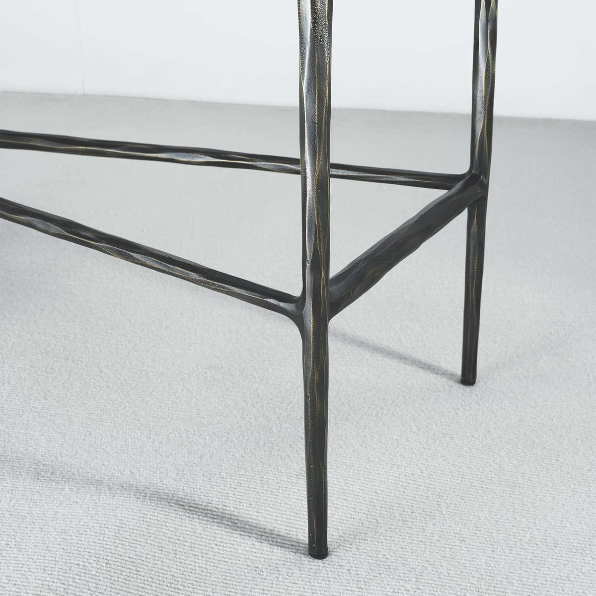 Hand-Forged Metal Rectangle Marble Console Table 60" 72"