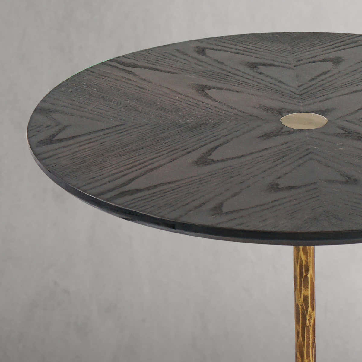 Hand-Forged Metal Wooden Side Table