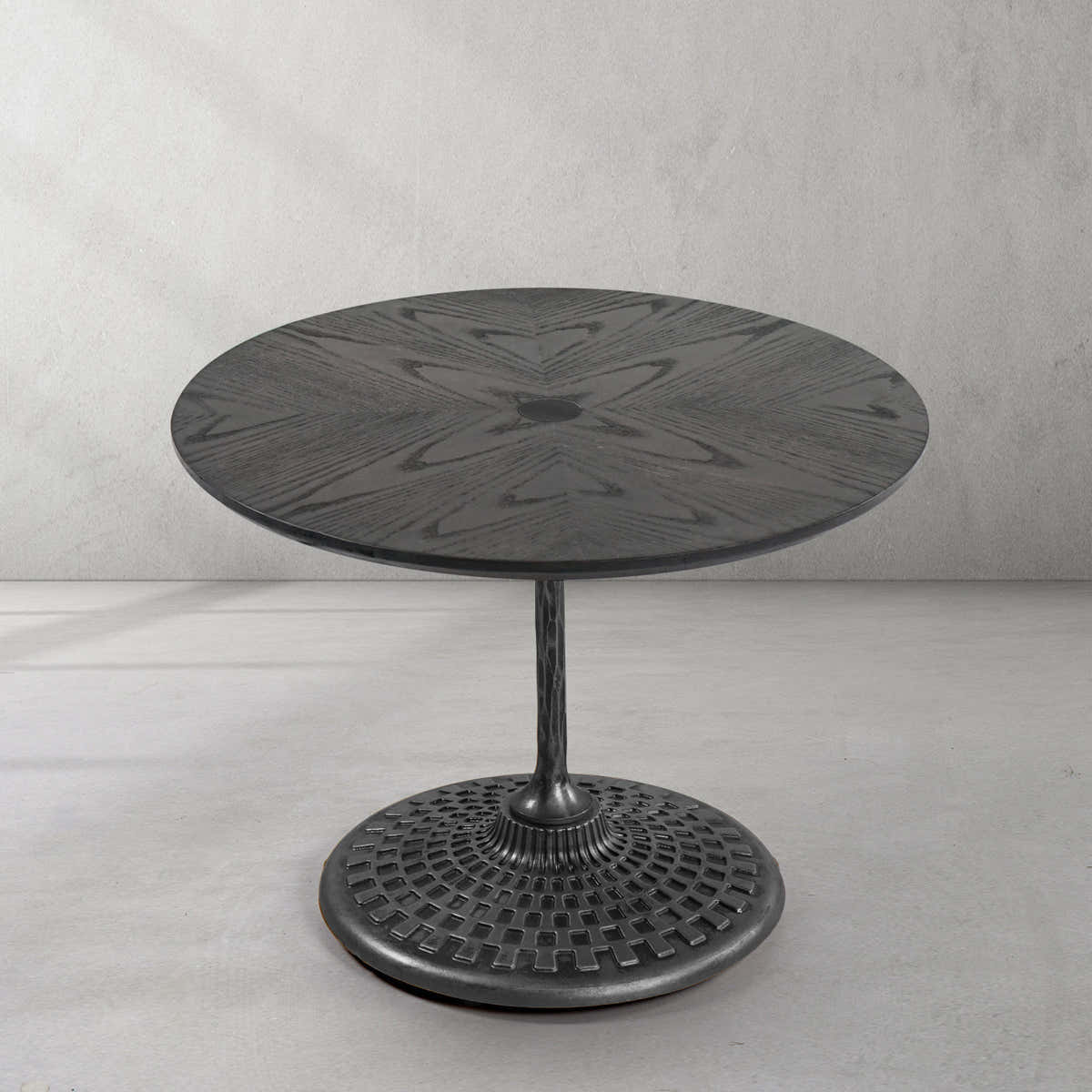 Hand-Forged Metal Wooden Side Table