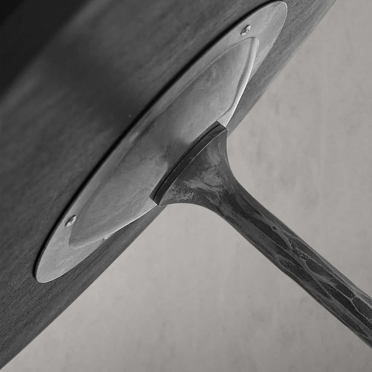 Hand-Forged Metal Wooden Side Table