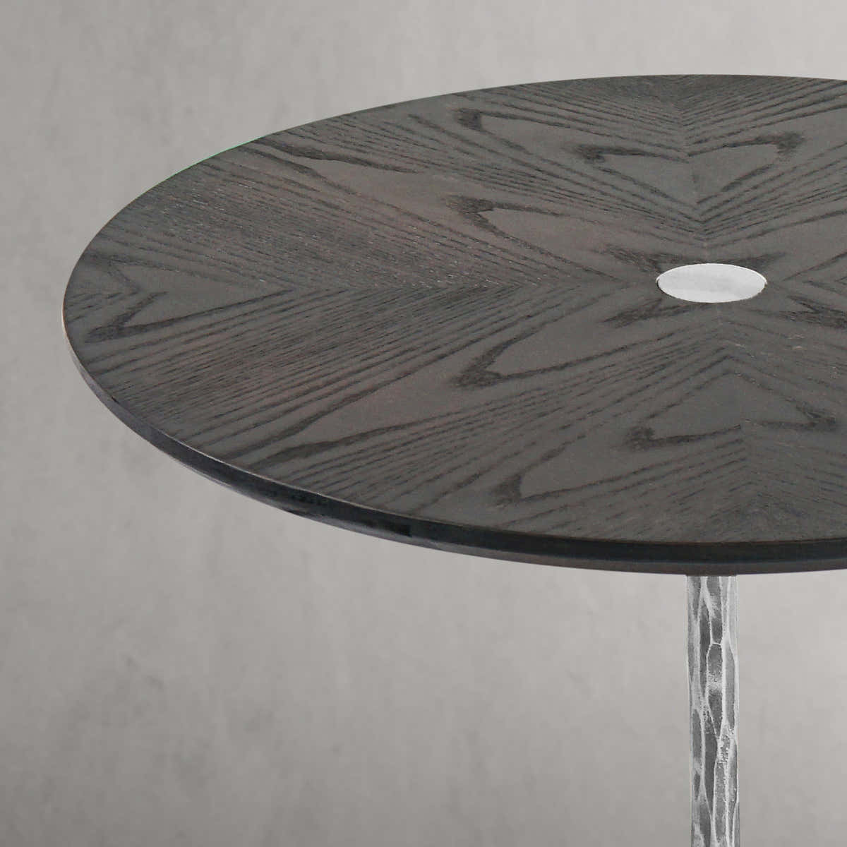 Hand-Forged Metal Wooden Side Table