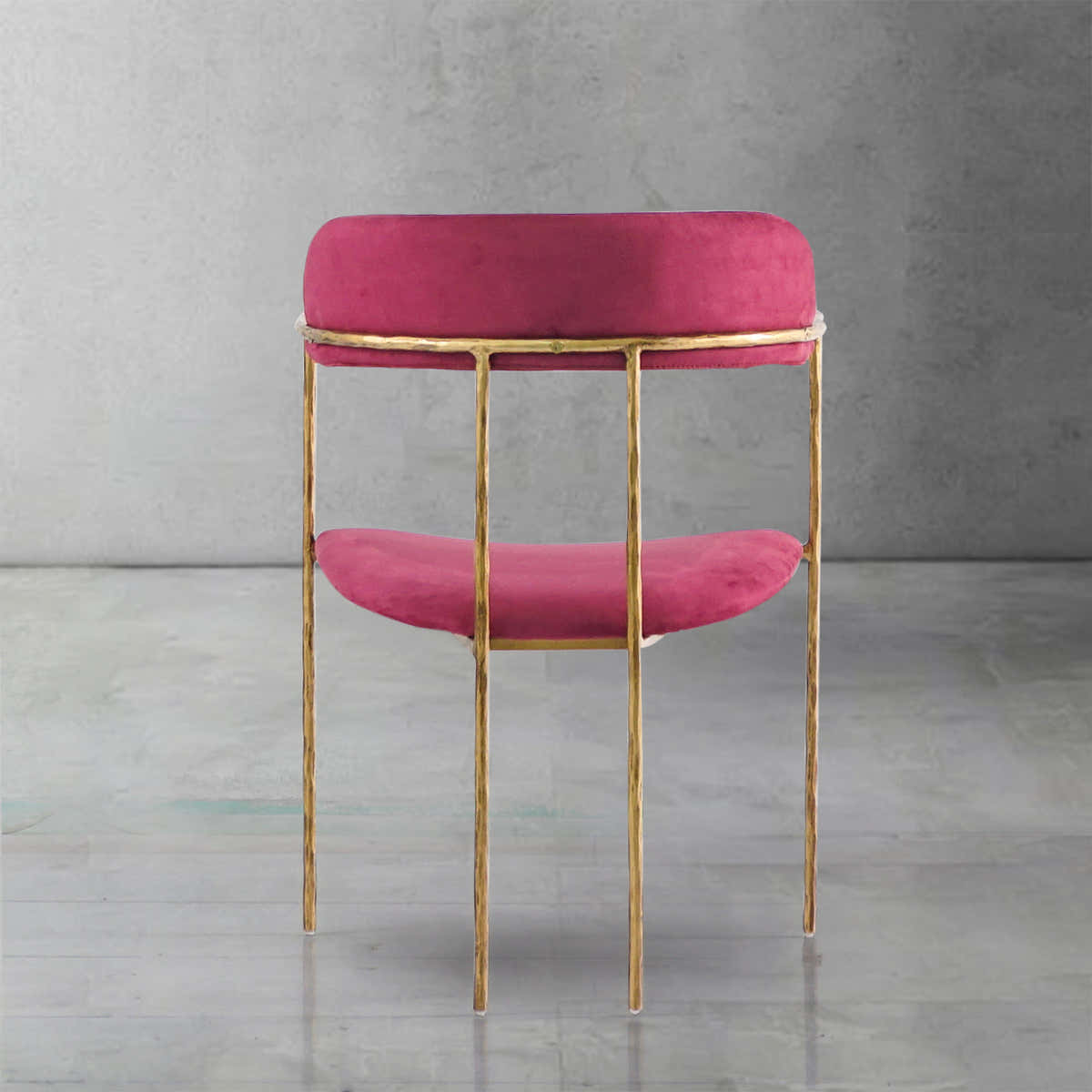 Hand-Forged Metal Vintage Armrest Dining Chair
