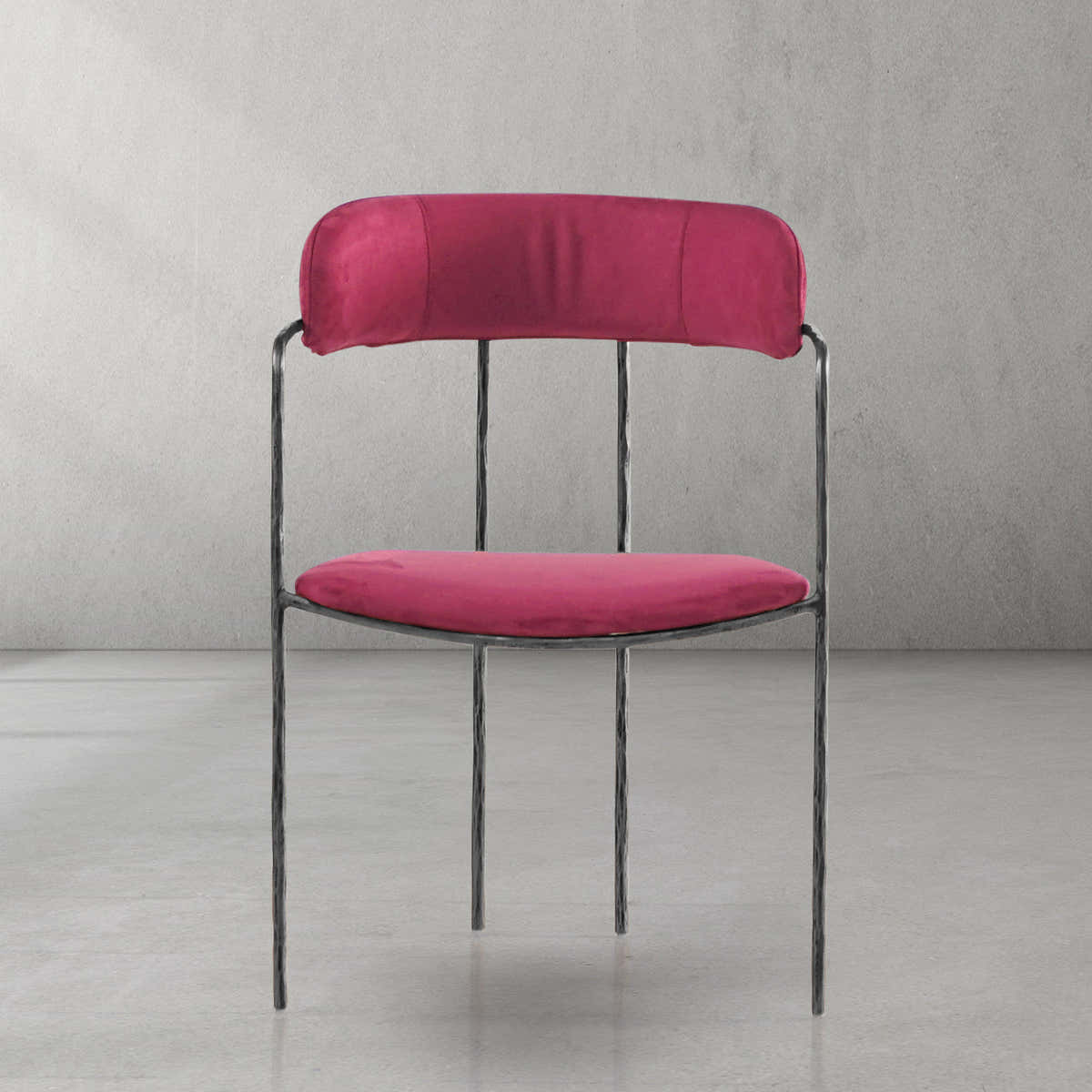 Hand-Forged Metal Vintage Armrest Dining Chair