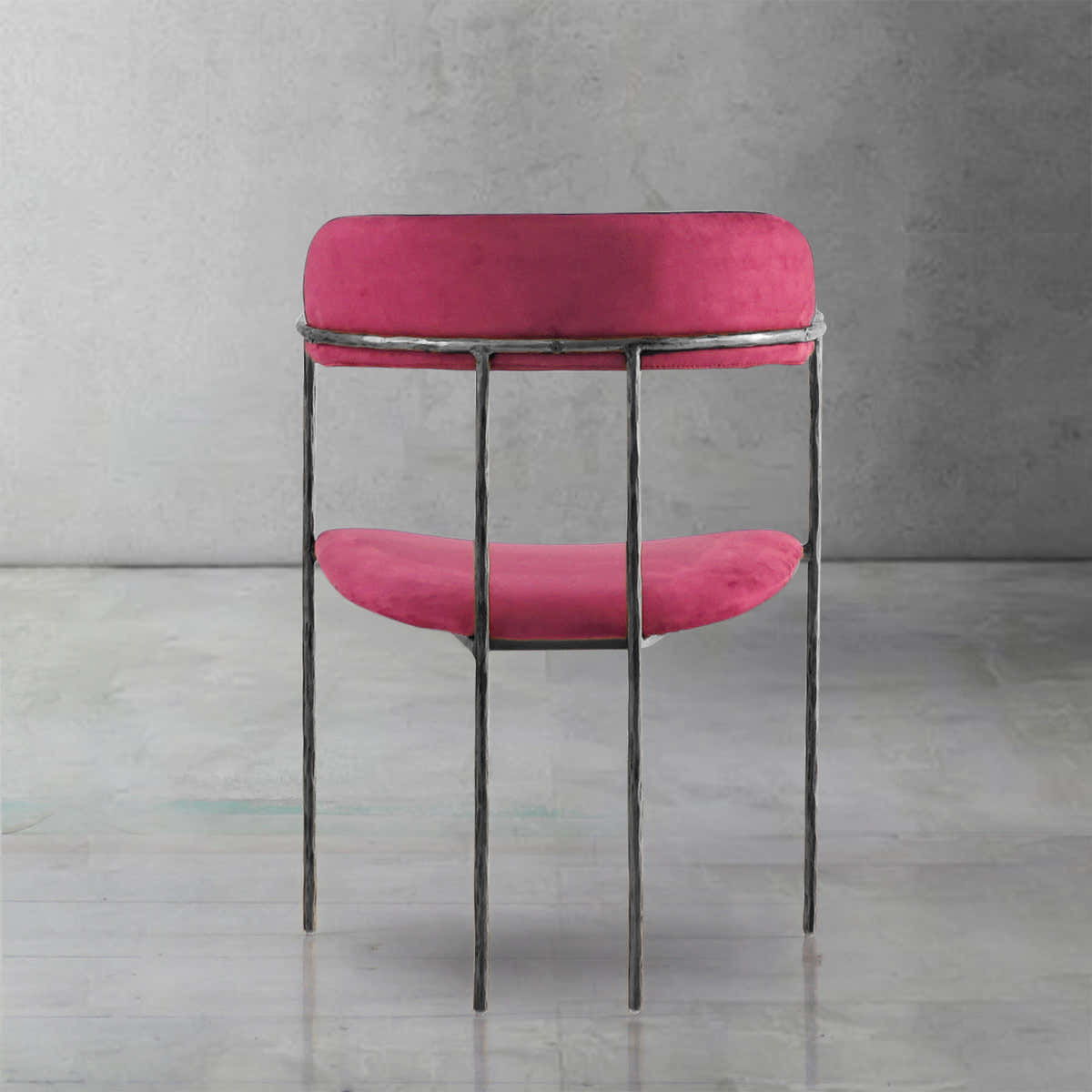 Hand-Forged Metal Vintage Armrest Dining Chair
