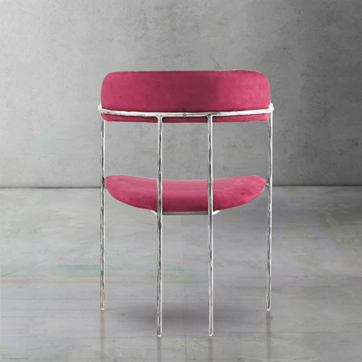 Hand-Forged Metal Vintage Armrest Dining Chair