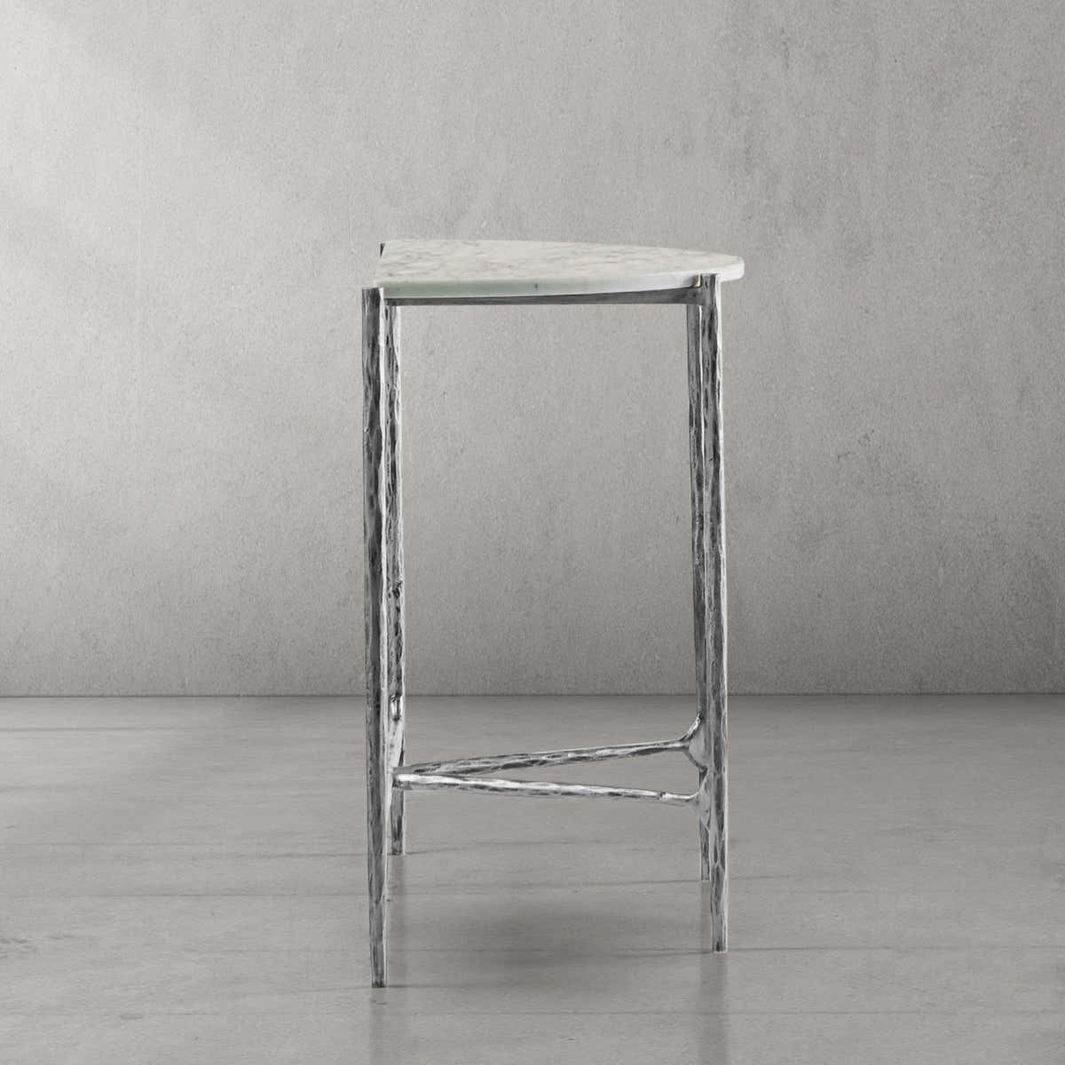Hand-Forged Metal Semi-circle Console Table