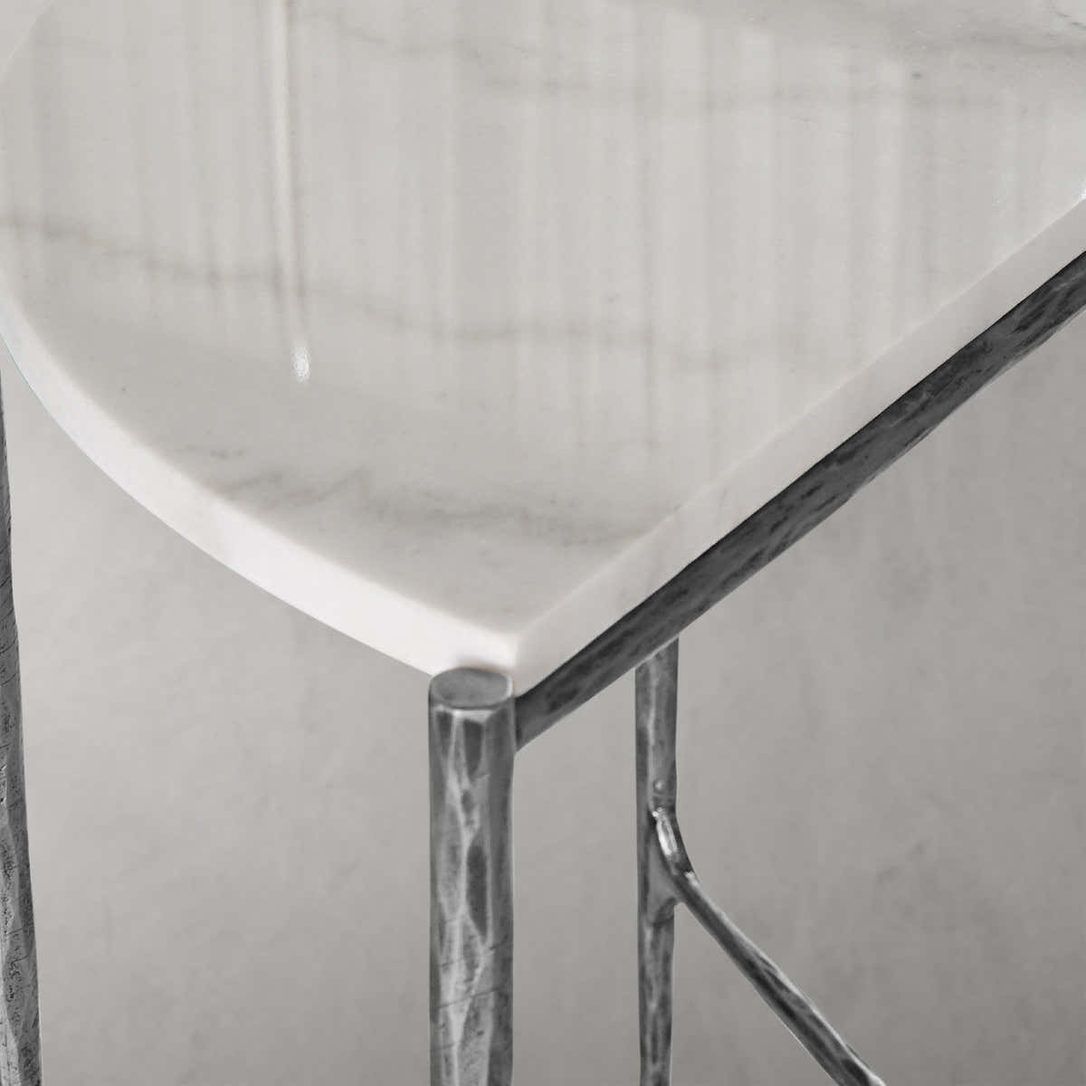 Hand-Forged Metal Semi-circle Console Table