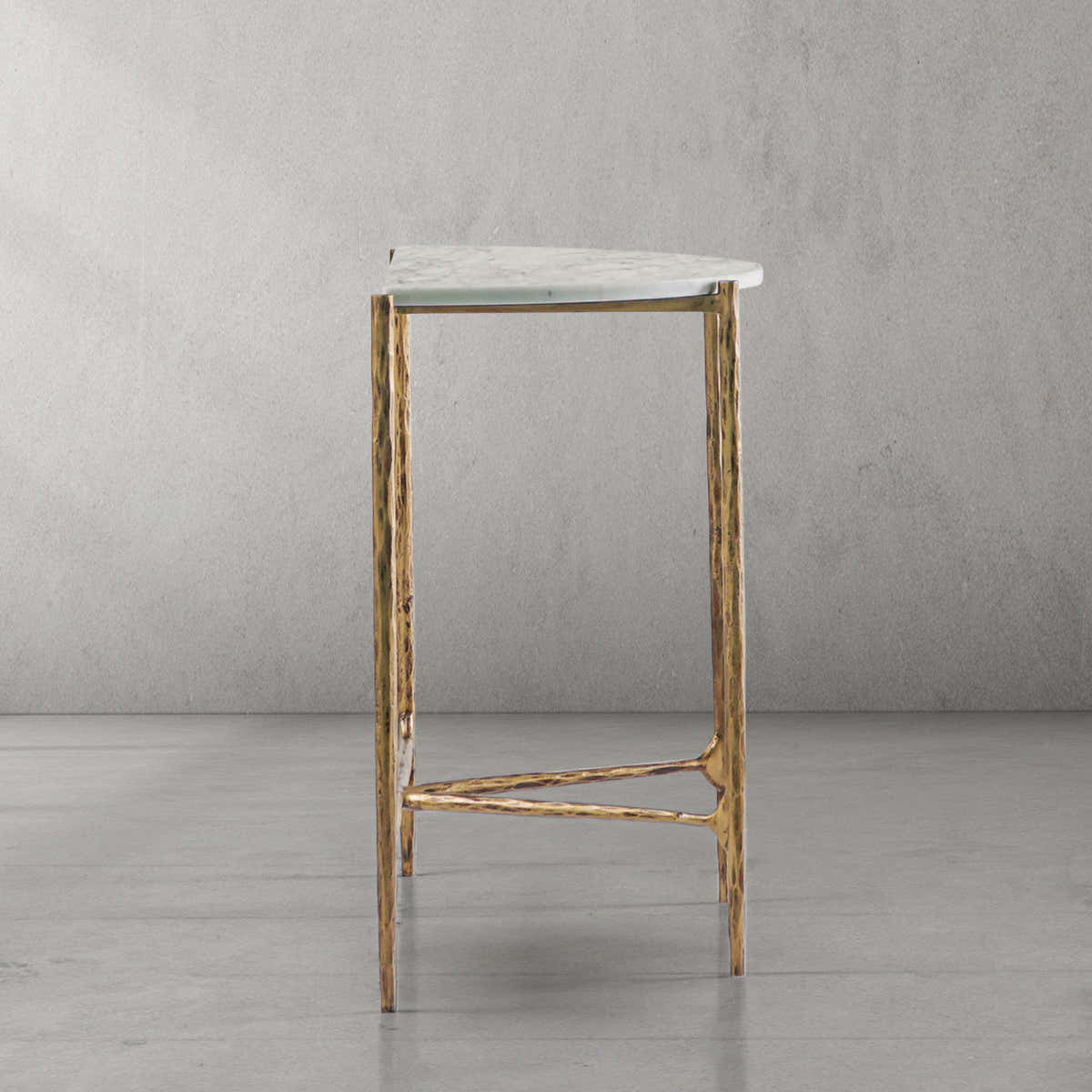 Hand-Forged Metal Semi-circle Console Table