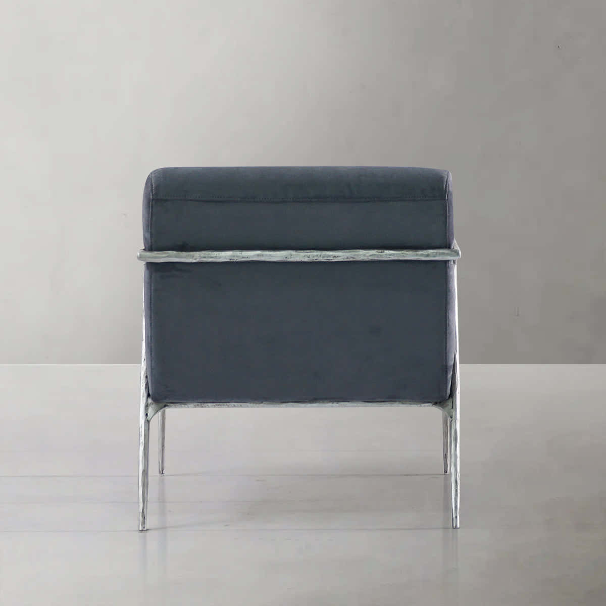 Hand-Forged Metal Retro Silver Iron Frame Track Armchair