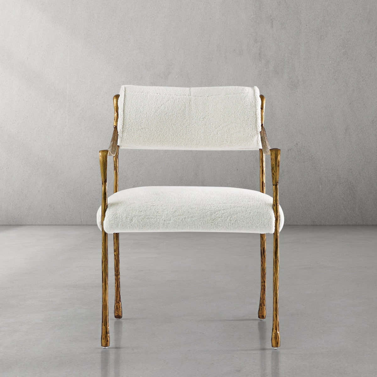 Hand-Forged Metal Retro Copper Iron Frame Dining Chair