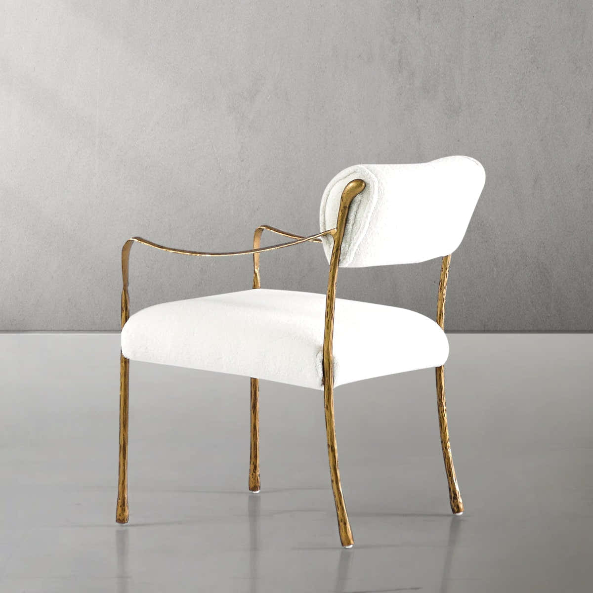 Hand-Forged Metal Retro Copper Iron Frame Dining Chair
