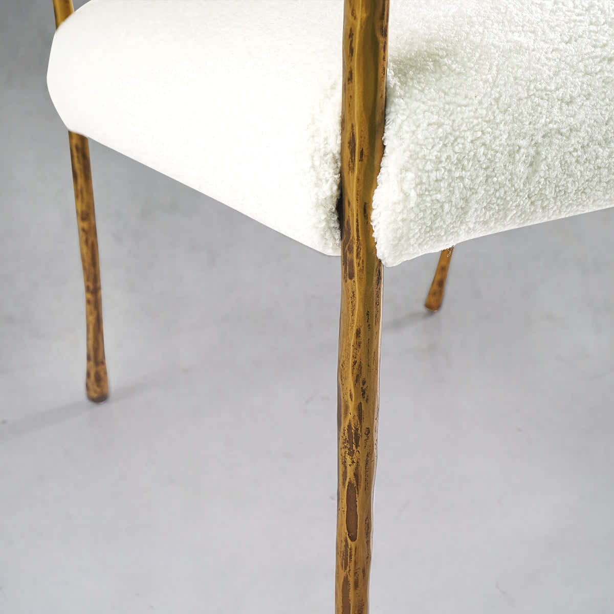 Hand-Forged Metal Retro Copper Iron Frame Dining Chair