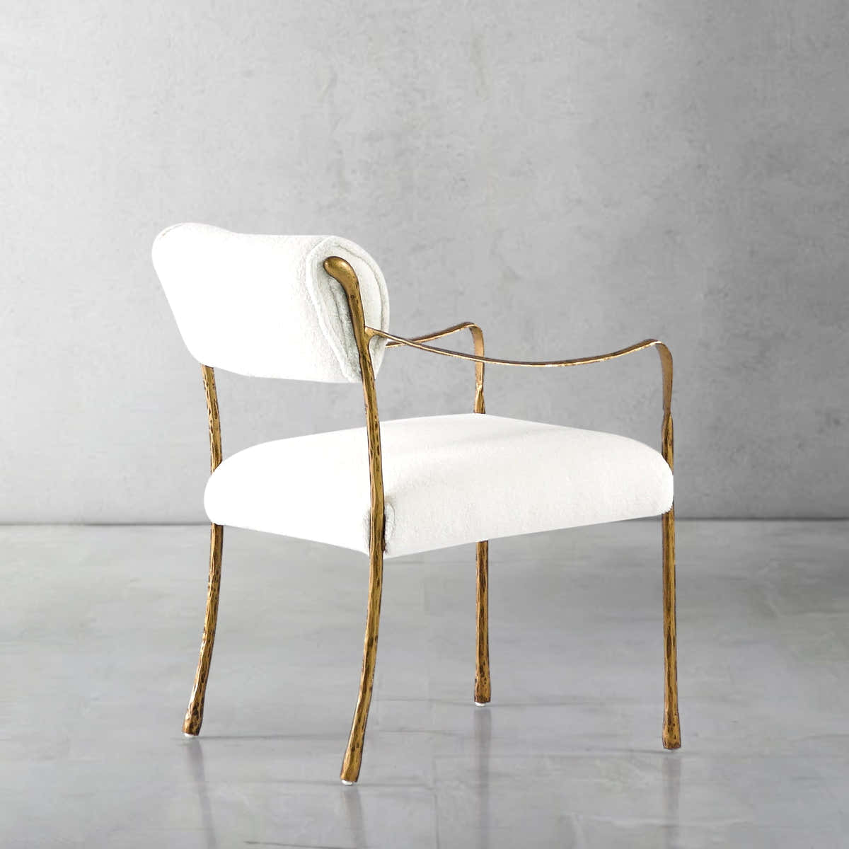 Hand-Forged Metal Retro Copper Iron Frame Dining Chair