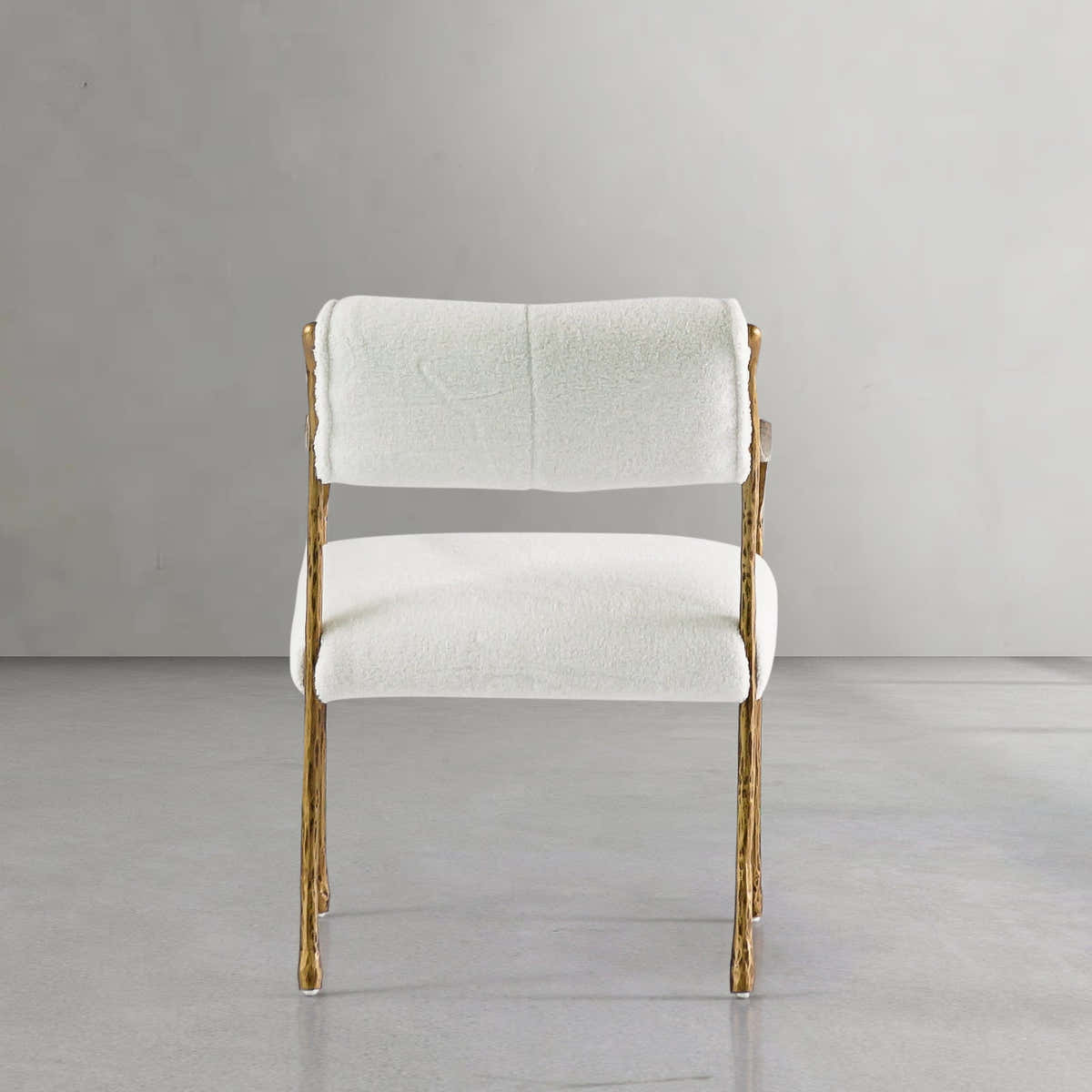 Hand-Forged Metal Retro Copper Iron Frame Dining Chair