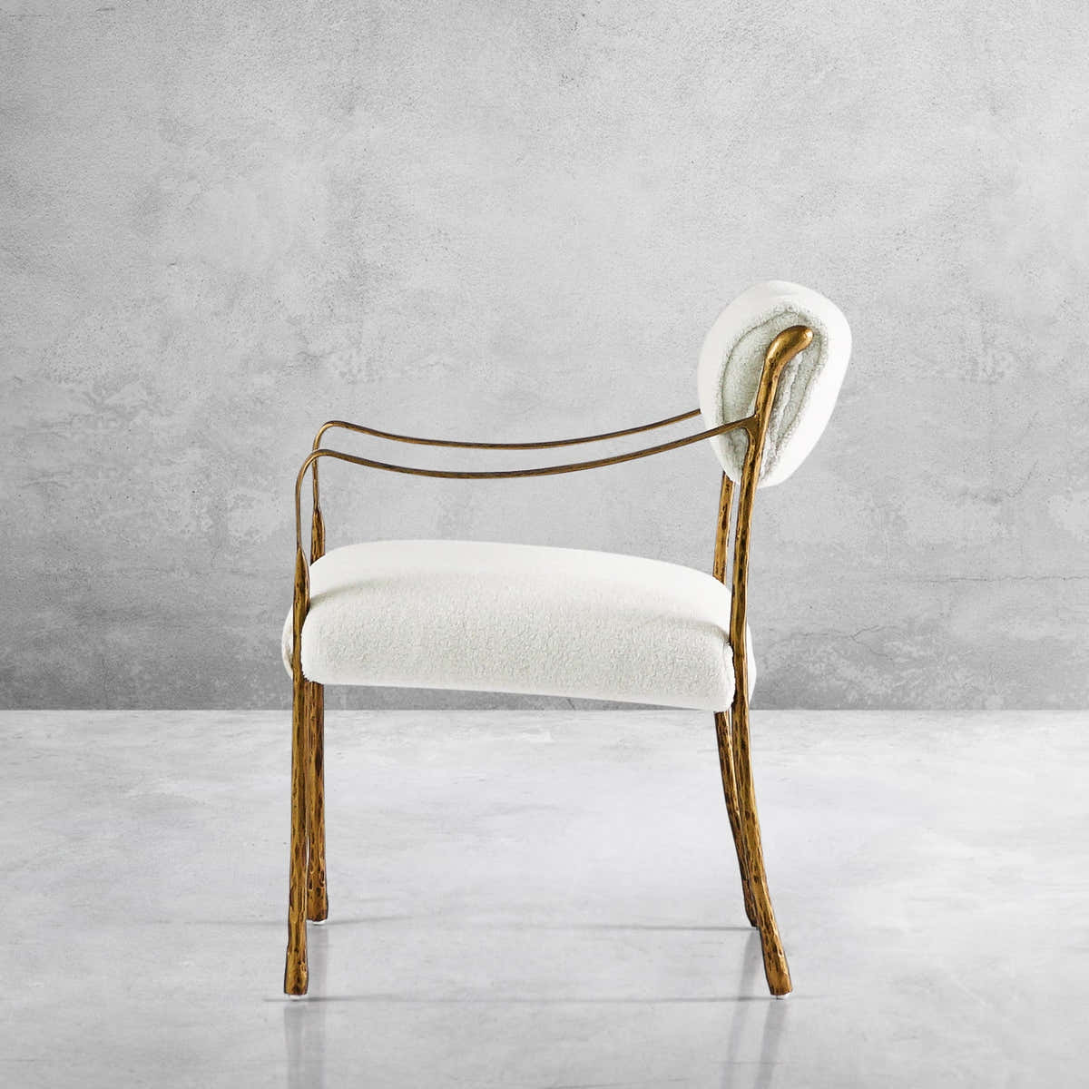 Hand-Forged Metal Retro Copper Iron Frame Dining Chair