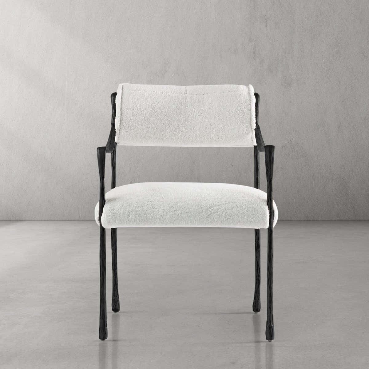 Hand-Forged Metal Retro Copper Iron Frame Dining Chair