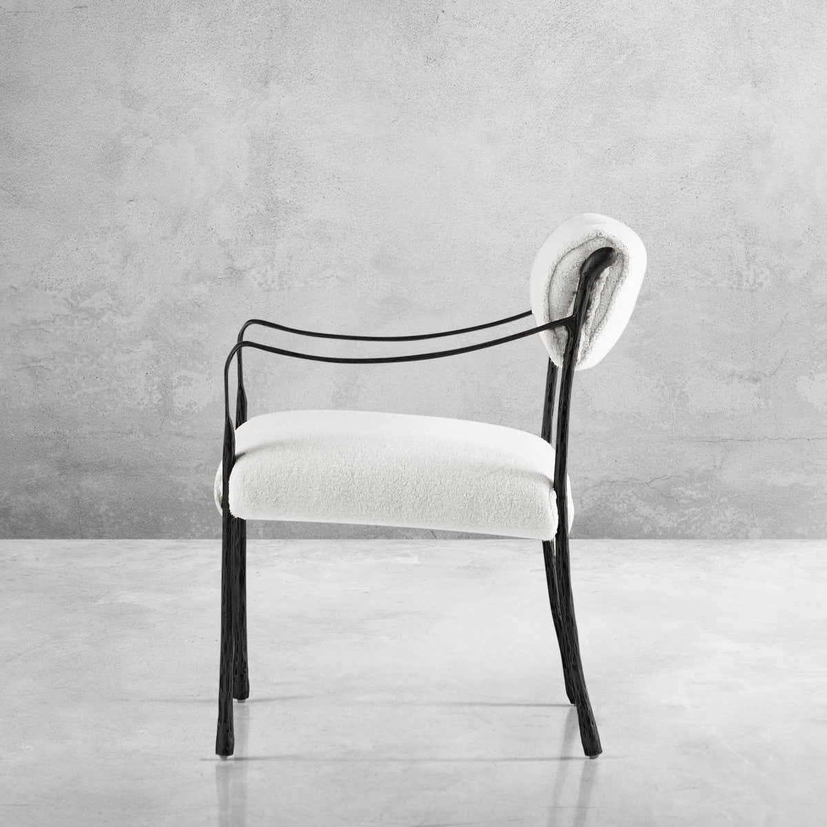 Hand-Forged Metal Retro Copper Iron Frame Dining Chair