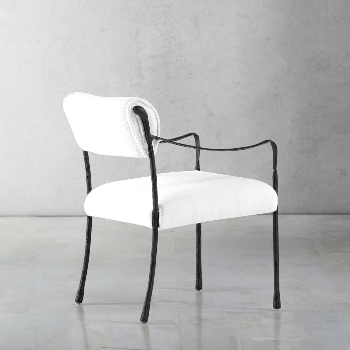 Hand-Forged Metal Retro Copper Iron Frame Dining Chair