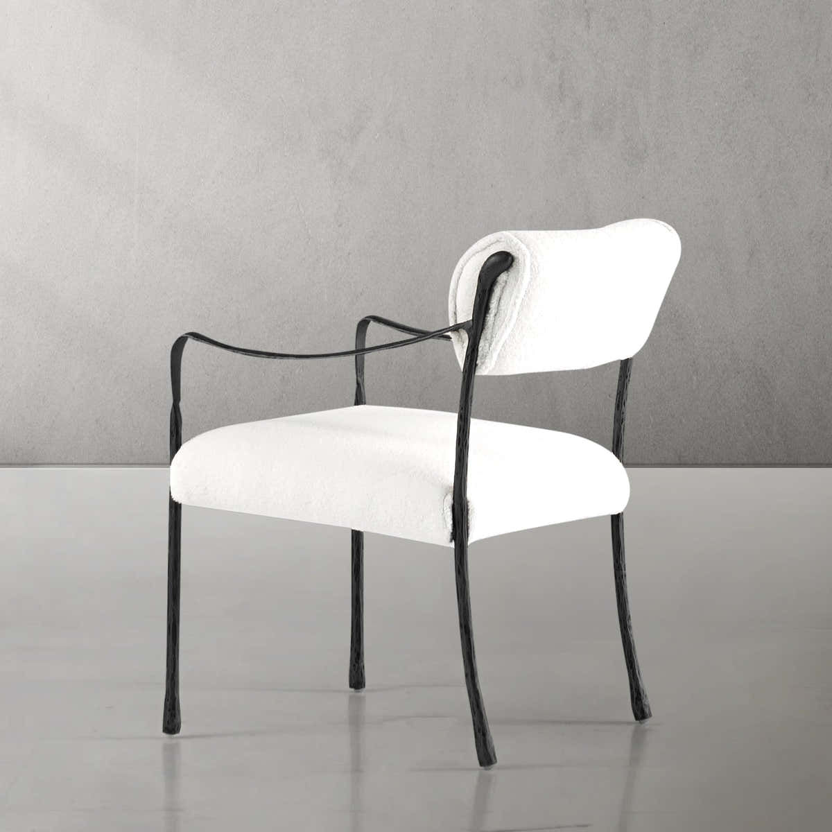 Hand-Forged Metal Retro Copper Iron Frame Dining Chair
