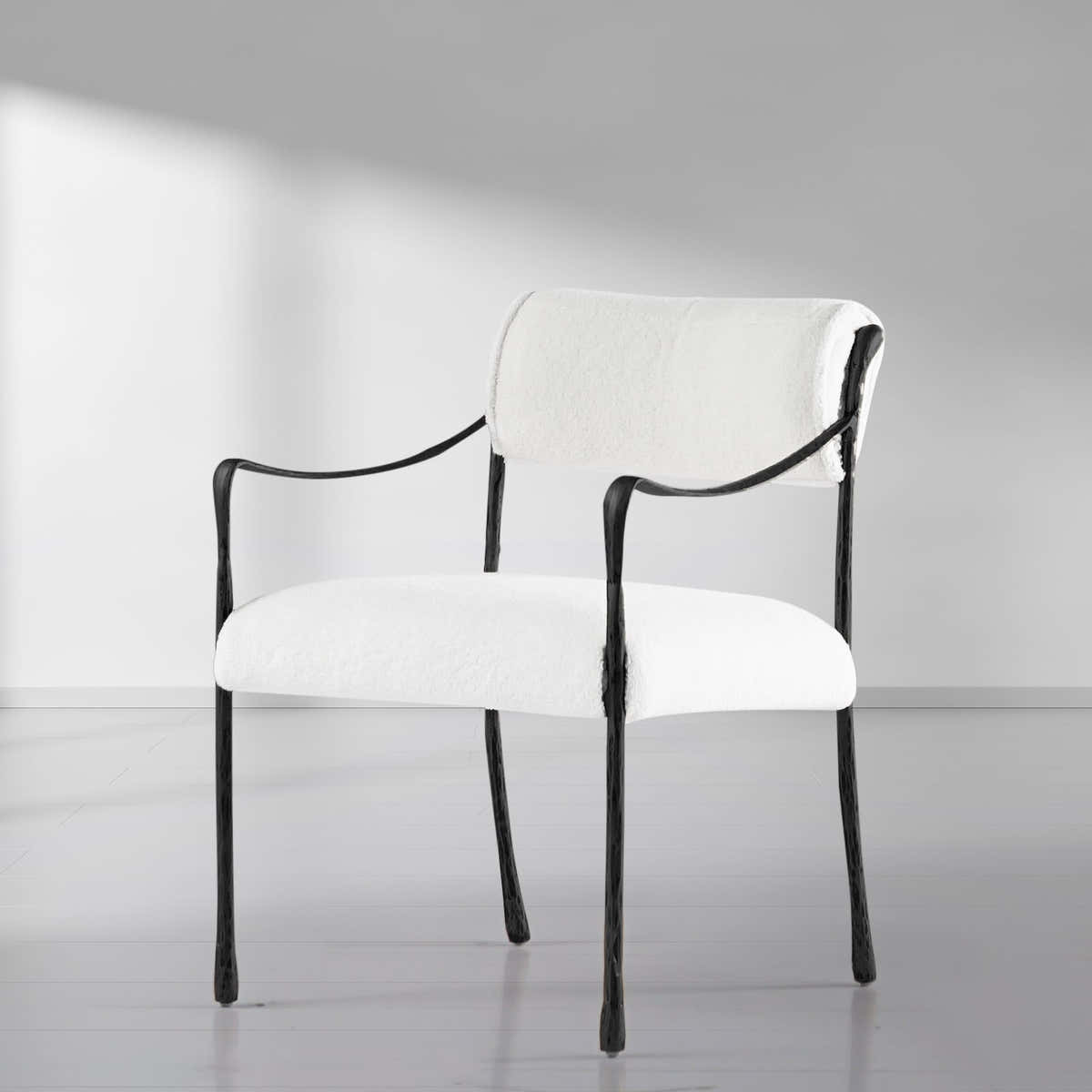 Hand-Forged Metal Retro Copper Iron Frame Dining Chair