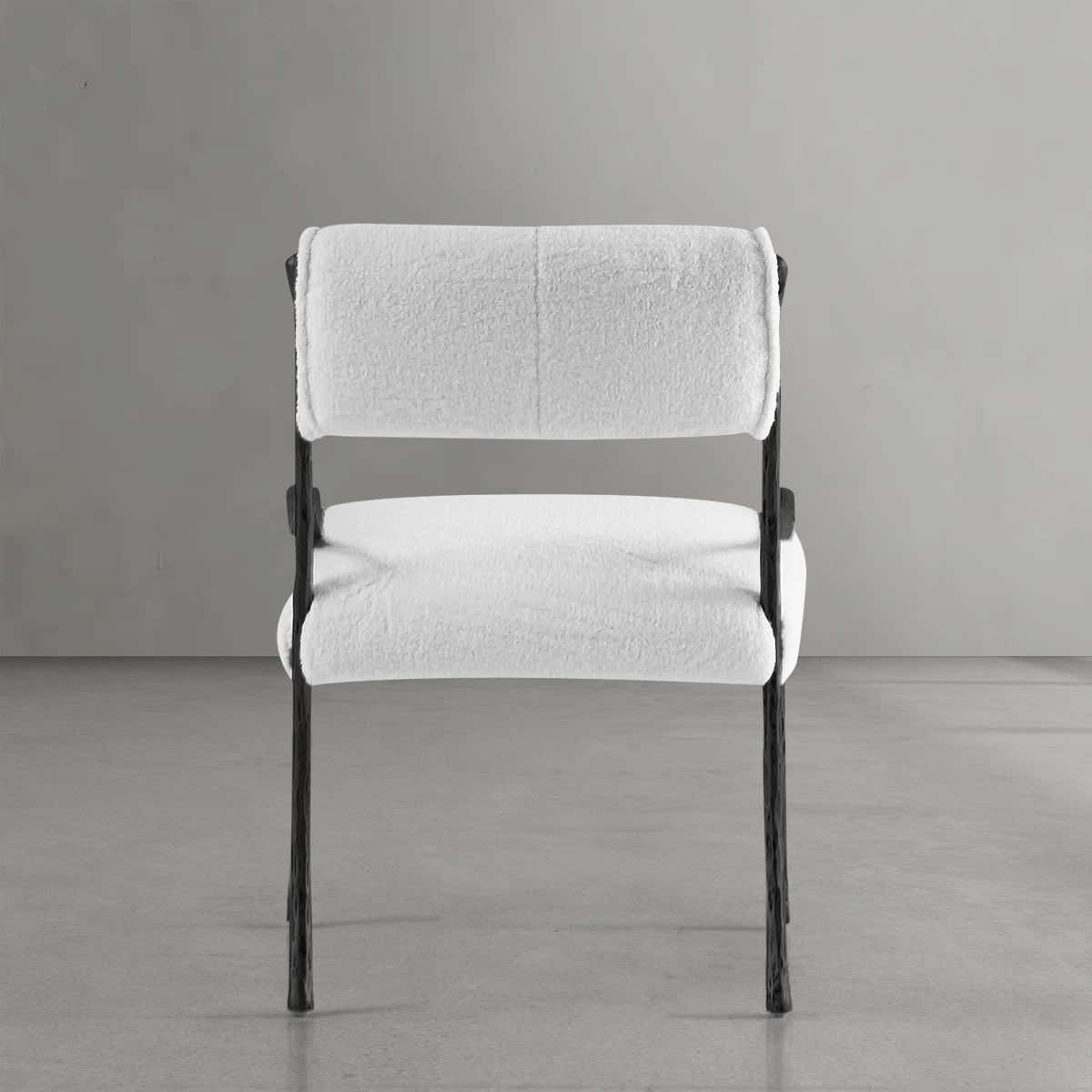 Hand-Forged Metal Retro Copper Iron Frame Armless Dining Chair
