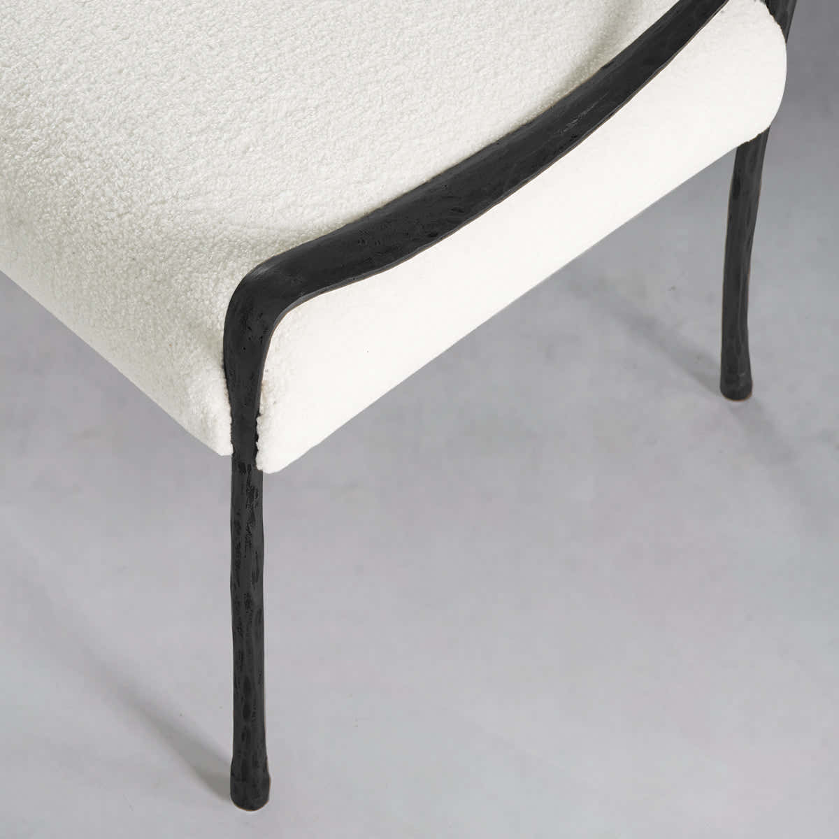Hand-Forged Metal Retro Copper Iron Frame Armless Dining Chair