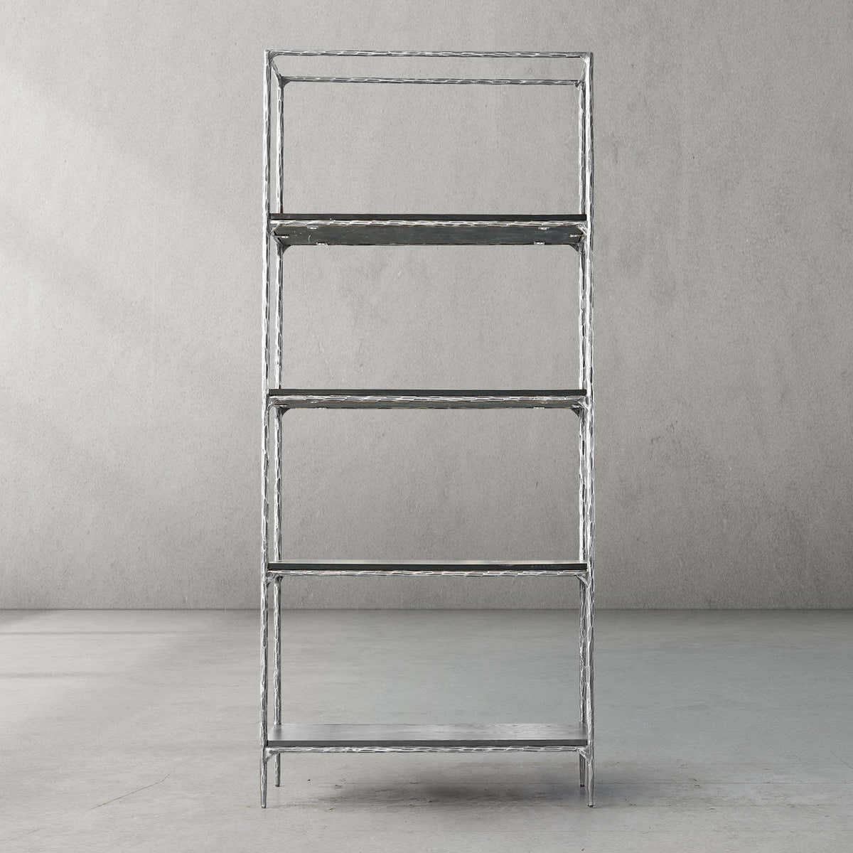 Hand-Forged Metal White Marble Shelving