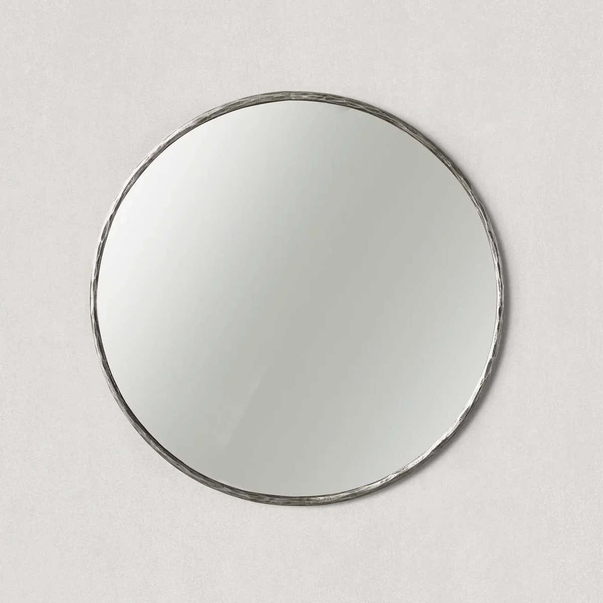 Hand-Forged Metal Round Mirror