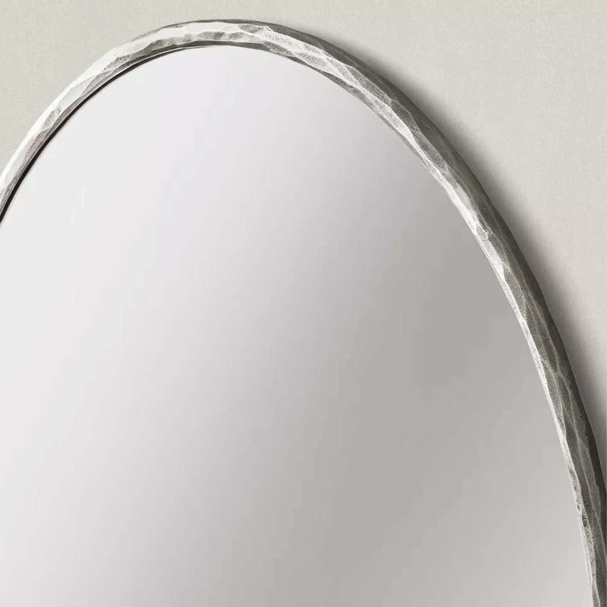 Hand-Forged Metal Round Mirror