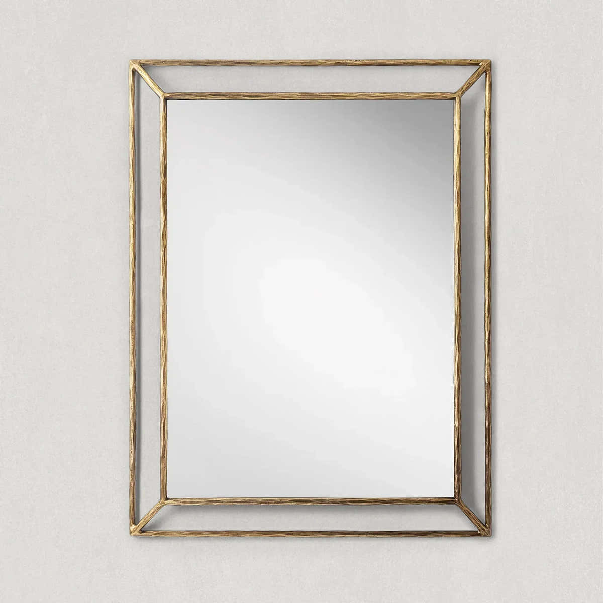 Hand-Forged Metal Open Beveled Mirror